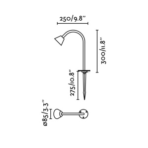 Corp iluminat exterior decorativ cu tarus LILY 300 24V - Img 8