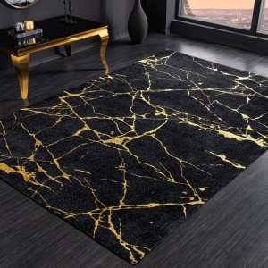 Covor negru cu aspect de marmura MARMOR 160x240cm - Img 2