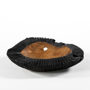 Decoratiune, Vas decorativ din lemn Bowl 40, natur/ negru 20603/00 TN