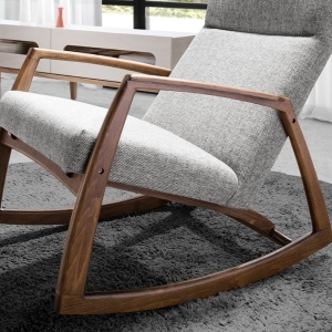 Fotoliu balansoar stil avangardist Rocking Chair gri - Img 8