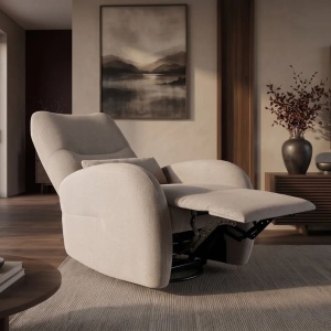 Fotoliu cinema PRIORITY greige, pivotant, functia electrica relax, port USB - Img 6