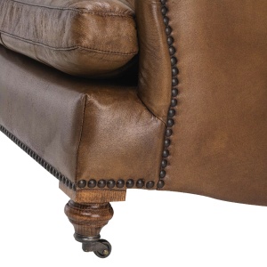 Fotoliu clasic design LUX Caledonian piele tobacco - Img 5