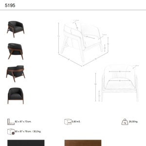Fotoliu cu design modern piele naturala Black - Img 9