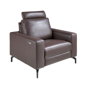 Fotoliu cu functia relax, tapitat cu piele Chocolate Brown - Img 7