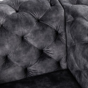 Fotoliu design Chesterfield, Catifea, Gri inchis, MODERN BAROCK - Img 10