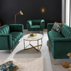 Fotoliu design elegant Noblesse, verde smarald - Img 2