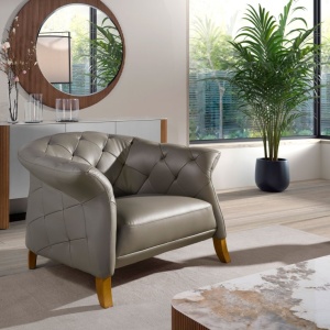 Fotoliu design LUX Chester Grey Leather - Img 6