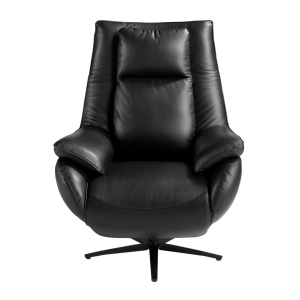 Fotoliu design LUX cu functia relax Cowhide Black leather - Img 6