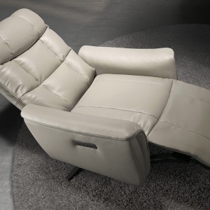 Fotoliu design LUX cu functia relax Cowhide Grey leather - Img 6