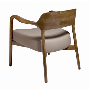 Fotoliu design modern din lemn tapitat din piele eco Mink - Img 5