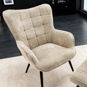 Fotoliu design nordic Scandinavia sampanie greige