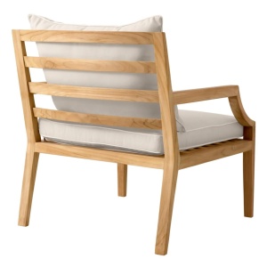Fotoliu elegant pentru exterior design LUX Hera natur / flores off-white - Img 5