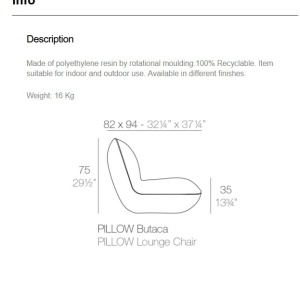 Fotoliu lounge design modern, exterior, interior, PILLOW LOUNGE CHAIR 55001 Vondom - Img 8