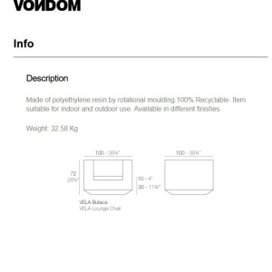 Fotoliu lounge design modern, exterior, interior, VELA LOUNGE CHAIR 54023 Vondom - Img 6