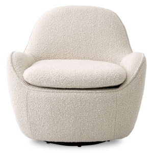 Fotoliu pivotant design elegant Cupido, boucle crem 115676 HZ - Img 2