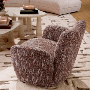 Fotoliu pivotant design LUX Merida, Boucle sonata red - Img 3