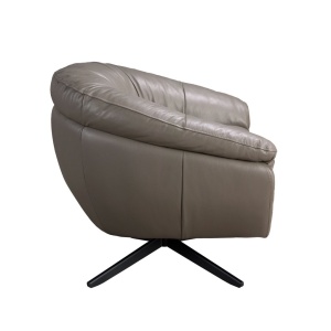 Fotoliu pivotant design LUX, Piele naturala, Cowhide gri - Img 3