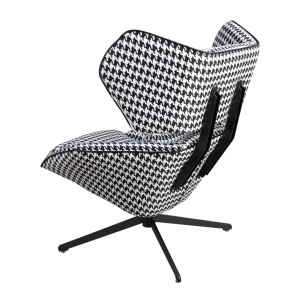 Fotoliu pivotant design LUX, Tesatura Alb-Negru, Armchair - Img 7