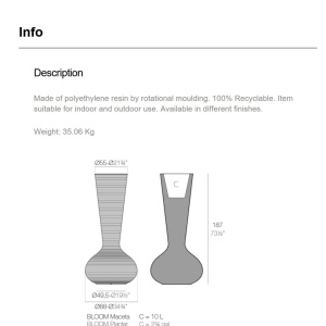 Ghiveci de flori / Jardiniera plante design decorativ modern BLOOM PLANTER - Img 5