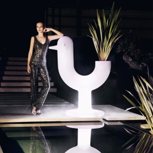 Ghiveci / Jardiniera plante design decorativ modern cu iluminat LED PEACOCK