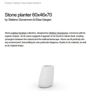 Ghiveci plante, flori design decorativ modern pentru amenajari interioare si exterioare, STONE PLANTER 55009R Vondom - Img 6