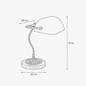 Lampa de birou din alama design clasic Banker - Img 5