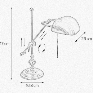 Lampa de birou din alama design clasic Banker - Img 6