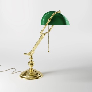 Lampa de birou din alama design clasic Compact Banker