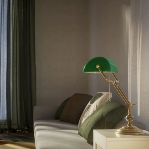Lampa de birou din alama design clasic Compact Banker - Img 13