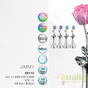 Lampa de masa decorativa, trandafir cu iluminat LED RGB JIMMY 28112 GL 180941 universul-luminii.ro
