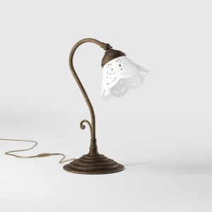 Lampa de masa din alama si abajur ceramic Zefira - Img 3