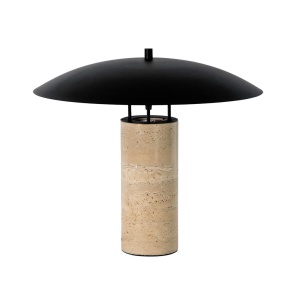 Lampa de masa din otel negru si marmura portelanata - Img 2