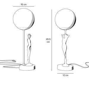 Lampa de masa figura feminina din alama Donne - Img 4