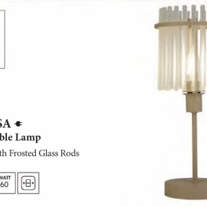 Lampa de masa metal sand, tije din sticla Swizzle - Img 5