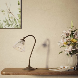 Lampa de masa stil neoclasic din alama si sticla Elide - Img 13
