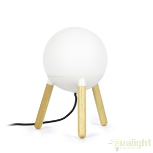 Lampa de masa / Veioza design modern minimalist natur / alb / opal Mine White 28378