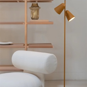 Lampa de podea cu doua spoturi directionabile Salamanca galben mustar 248791 universul-luminii.ro