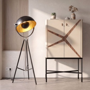 Lampa de podea cu trepied design industrial Black steel