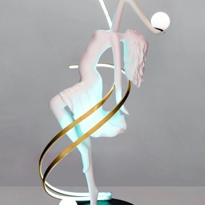 Lampa de podea decorativa cu design original cu LED RGB Balerina White 238101 universul-luminii.ro