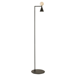 Lampa de podea LED metal negru, piatra travertin Mara - Img 2