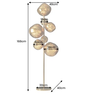 Lampa de podea moderna cu 7 globuri aurii LIQUID DIAMOND 245071 universul-luminii.ro