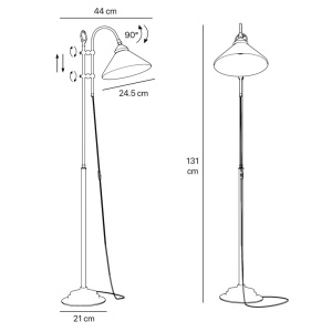 Lampa de podea stil clasic italian din alama Fiordo - Img 11