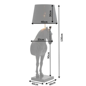 Lampa decorativa de podea, Cal, Negru, BLACK BEAUTY 130cm 243251 universul-luminii.ro