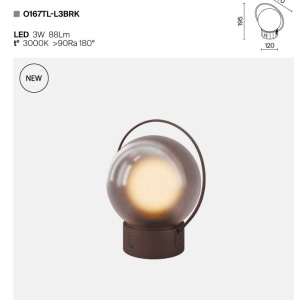 Lampa exterior portabila cu baterii protectie IP54 Elyra - Img 2