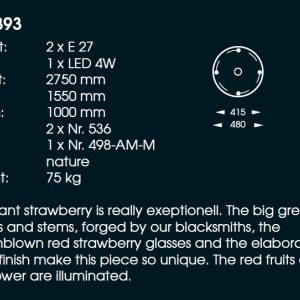Lampa iluminat exterior design capsuna uriasa, inaltime 275cm, Giant Strawberry 96461 universul-luminii.ro
