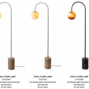 Lampa podea din marmura si sticla maro Tivoli 248781 universul-luminii.ro