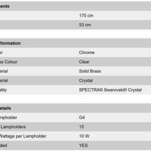 Lampadar cristal Swarovski Spectra design modern de lux GALAXY 15L crom 95651 universul-luminii.ro
