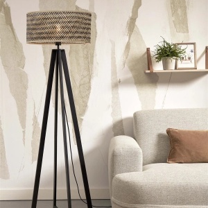 Lampadar eco din bambus Java 4-legs bl/50x22, negru/ natur 151641 universul-luminii.ro
