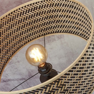 Lampadar eco din bambus Java 4-legs bl/50x22, negru/ natur 231971 universul-luminii.ro
