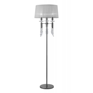 Lampadar elegant Tiffany crom/ abajur alb - Img 1